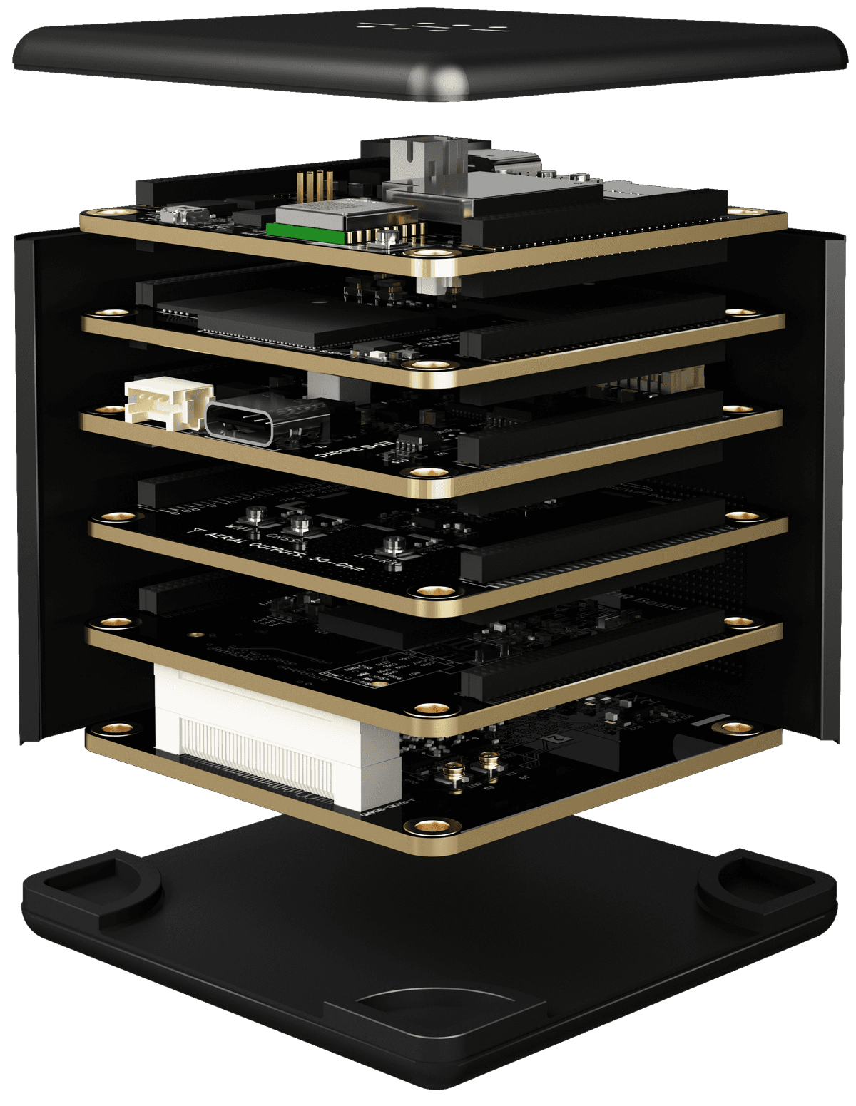 NODE IO with its integrated boards exploded